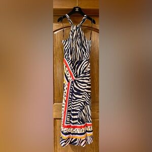 Karen Millen Zebra Print Dress with Multicolor Accents